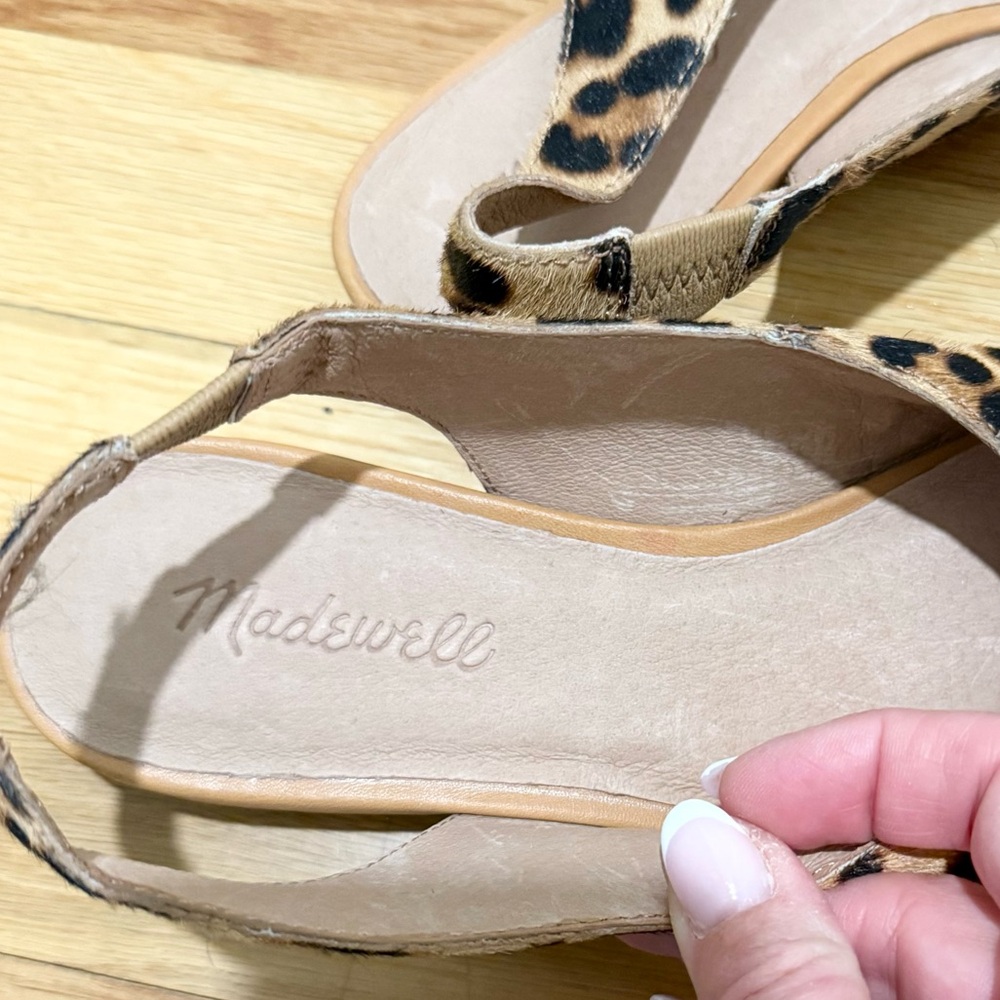Madewell Tavi Slingback Sandal shoes in Leopard Calf Hair - Picture 9 of 13